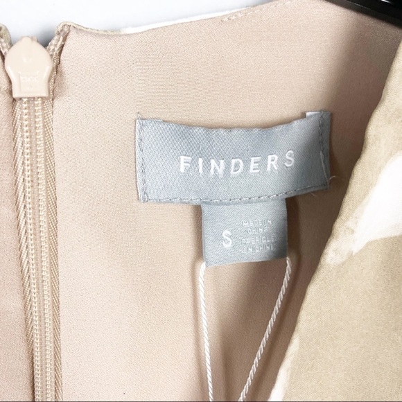 Finders Keepers Mercurial Dress Size Small Midi Cut Out V Neck Cream Casual - Picture 4 of 6